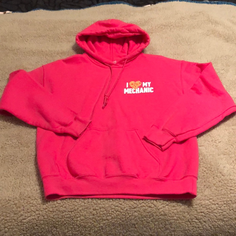 Pink “I love my mechanic” sweatshirt